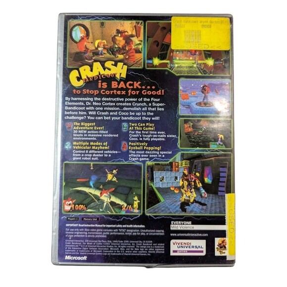 Crash Bandicoot: The Wrath of Cortex (Platinum Hits) OG Xbox With Manual - Picture 2 of 4